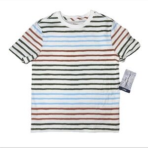 Tommy Bahama White Red Blue Striped Short Sleeve Boys Shirt NWT Small 5/6